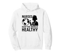 Nurses Keep World Healthy | Regalo per la Giornata Internazionale degli Infermieri Felpa con Cappuccio