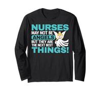 Nurses May Not Be Angels Nurse Funny Nursing Maglia a Manica