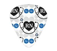 Nurses-Registered-Rn - Confezione da 12 plettri per chitarra con 3 spessori e scatola portaoggetti, plettri in ABS per basso elettrico