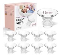 Nursi Luna Inserti flangiati 8 pezzi 15 mm per flangia da 24 mm / scudo della maggior parte delle pompe, kit di misura flangia in silicone, kit essenziale per l'allattamento al seno per le neomamme