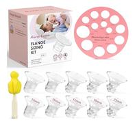 Nursi Luna Inserti per flangia, 10 pezzi, 13/15/17/19/21 mm per flange da 24 mm/scudo della maggior parte delle pompe, kit di dimensioni flange in silicone, kit essenziale per l'allattamento al seno