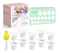 Nursi Luna Kit di dimensionamento della flangia 3 in 1 con 10 inserti flangiati da 13/15/17/19/21 mm, kit di inserti flange in silicone per flangia/scudo da 24 mm, kit essenziale per il pompaggio per