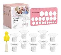 Nursi Luna Kit di dimensionamento della flangia 3 in 1 con 10 inserti flangiati da 13/15/17/19/21 mm, kit di inserti per flange per tiralatte elettrico da 24 mm, kit essenziale per l'allattamento al