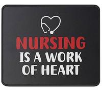 Nursing Is A Work of Heart Mousepad Piccolo Tappetino per Mouse Comodo Mouse Pad for Accessori Scrivania Lavoro Laptop 25X30Cm