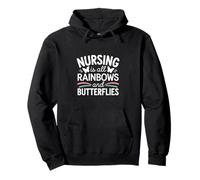 Nursing Is All Rainbows And Butterflies Medico ----- Felpa con Cappuccio