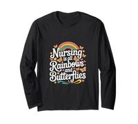 Nursing Is All Rainbows And Butterflies Medico -- Maglia a Manica