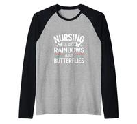 Nursing Is All Rainbows And Butterflies Medico ----- Maglia con Maniche Raglan