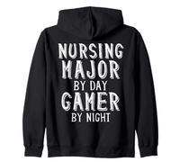Nursing Major By Day Gamer By Night Gift for Gaming Nurses Felpa con Cappuccio