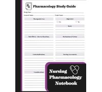Nursing Pharmacology Notebook: Blank Drug Study Template & Reference Guide for Student Nurses | 120 Structured Pages for Medications, Considerations, Side Effects & NCLEX Prep