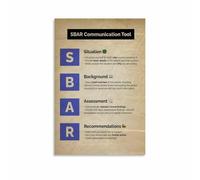 Nursing School Decor SBAR Communication Model Canvas Art Educational Tool for Future Healthcare Pros(Unframed,08x12inch(20x30cm))