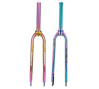 NURUGURE Forcella per Mountain Bike da 26/27,5/29 Pollici in Lega di Alluminio MTB Freno a Disco Rigido sgancio rapido Anteriore Tubo Dritto 1-1/8 QR 9x100mm