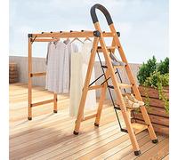 NURUGURE Stendibiancheria Pieghevole, Stendibiancheria Multifunzionale a Scala, stendino in Alluminio, Pieghevole, salvaspazio, per Interni, Lavanderia