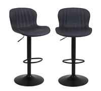 Nusetx Sgabelli da Cucina Set di 2, Sgabelli da Bar Regolabile in Altezza, Sgabelli Alti Moderni Design con Schienale e Poggiapiedi, Adatte per Ristoranti, Bar, Caffetterie e Soggiorni, Nero