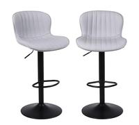 Nusetx Sgabelli da Cucina Set di 2, Sgabelli da Bar Regolabile in Altezza, Sgabelli Alti Moderni Design con Schienale e Poggiapiedi, Adatte per Ristoranti, Bar, Caffetterie e Soggiorni, Grigio Chiaro