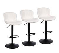 Nusetx Sgabelli da Cucina Set di 3, Sgabelli da Bar Regolabile in Altezza, Sgabelli Alti Moderni Design con Schienale e Poggiapiedi, Adatte per Ristoranti, Bar, Caffetterie e Soggiorni, Beige