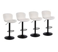 Nusetx Sgabelli da Cucina Set di 4, Sgabelli da Bar Regolabile in Altezza, Sgabelli Alti Moderni Design con Schienale e Poggiapiedi, Adatte per Ristoranti, Bar, Caffetterie e Soggiorni, Beige