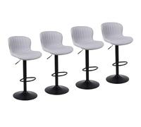 Nusetx Sgabelli da Cucina Set di 4, Sgabelli da Bar Regolabile in Altezza, Sgabelli Alti Moderni Design con Schienale e Poggiapiedi, Adatte per Ristoranti, Bar, Caffetterie e Soggiorni, Grigio Chiaro