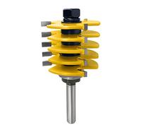 NUSHKI1pc 3 Denti Regolabile Finger Joint Router Bit Tenone Fresa Di Grado Industriale Per Strumento Di Legno,8mm Shank