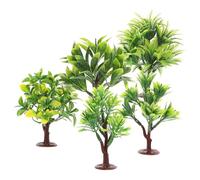 NUSITOU 10 Pezzi Alberi Artificiali per Micro Paesaggio in Plastica Base, Design Realistico per Decorazione Ufficio e Mondo in Miniatura