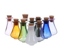 NUSITOU 10 Pezzi Mini Bottiglie di Vetro Colorate con Tappo in Sughero, Piccoli Barattoli dei Desideri per Decorazioni Fai da Te, Bomboniere e Progetti Artigianali e Adulti