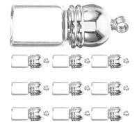 NUSITOU 10 Pezzi Mini Bottiglie in Vetro Tappo in Metallo Argento per Bomboniere Matrimonio, Decorazioni Fai da Te e Artigianato Creativo, Dimensioni 23x11mm