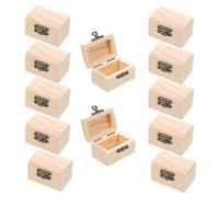 NUSITOU 12pezzi Mini Scrigni in Legno Grezzo con Coperchio a Cerniera e Chiusura in Metallo Cassette Piccole per Gioielli e Fai da Te Scatole da Tavolo per Organizzazione e Decorazioni