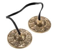 NUSITOU 1paio Tingsha Tibetane in Ottone Resistente per Meditazione e Rituali Vajrayana Campanelli Spirituali con Design Artigianale per Cerimonie e Rilassamento Sonore Stili multipli