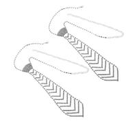 NUSITOU 2 Pezzi Collana Girocollo con Strass a Forma di Freccia in Lega di Rame Argento con Catena Regolabile, Accessorio Unisex per Costume e Party