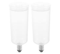NUSITOU 2 Pezzi Tazza per Vernice Aerografo in Plastica Bianco, Design Smontabile a Due Parti, Leggera e Portatile per Progetti di Arte Fine e Rivestimenti Industriali
