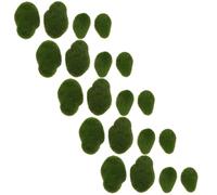 NUSITOU 24pezzi Pietre di Muschio Artificiale Varie Dimensioni per Giardino Fatato e Micro Paesaggi Decorazioni DIY per Bonsai Terrari e Acquari Rocce Verdi Finte per Ambienti Tematici