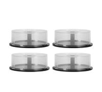 NUSITOU 4 Contenitori Vuoti Porta CD e Dvd Trasparenti da 25 Dischi con Base Nera, Contenitore Impilabile per Custodia Cd, Organizer per Archiviazione Dischi Multimediali per Casa