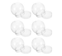 NUSITOU 6 Pezzi Globo di Neve di Plastica Trasparente Fai da Te 150 Ml Tappo a Vite, Globi Rotondi Compatti per Artigianato e Decorazioni Natalizie, Forniture Creative per Decorare