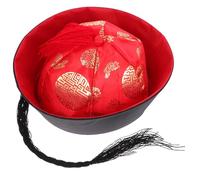 NUSITOU Cappello Decorativo Cinese Coda di Cavallo per Cosplay Leggero e Resistente in Cartone e Feltro, Circonferenza Testa 58-60 Cm Stile Delicato per Recite e Spettacoli