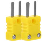 NUSITOU Connettore Termocoppia Tipo K in Plastica Giallo, 2 Pezzi, Isolamento Eccellente, Adatto per Estensione Cavi Termocoppia, Rapido e Facile da Usare