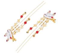 NUSITOU Fermagli per Chioma Vintage Maschera Geisha Giapponese e Nappa Lucida, 2 Pezzi, Accessori per Chioma Donna per Acconciature Orientali Colore Casuale