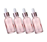 NUSITOU Flaconi Contagocce in Vetro Trasparente 30ml Tappo Ermetico, Set da 4 Pezzi per Oli Essenziali, Pratici Flaconi Contagocce da Viaggio Resistenti senza Perdite