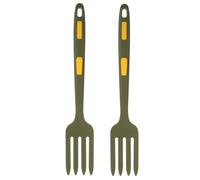 NUSITOU Forchette in Silicone 2 Pezzi Multiuso Bordi Lisci e Arrotondati, Forchetta Ergonomica per Cucina e Campeggio Colore Verde