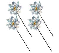 NUSITOU Girandole Decorative Riflettenti in Plastico 4 Pezzi, Mulino a Vento Scaccia Uccelli per Giardino e Veranda, Accessori per Fotografia e Dissuasore per Volatili