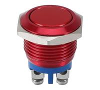 NUSITOU Interruttore e Montaggio Auto-reset in Metallo Rosso da 16mm per Automobilistico e Industriale
