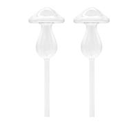 NUSITOU Irrigatore Automatico per Piante Livello Acqua Visibile a Forma di Fungo in Vetro 2 Pezzi per Vaso Annaffiatura Piante da Interno e Balcone