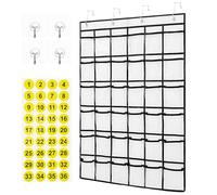 NUSITOU Organizzatore da Appendere Bianco Non Tessuto e Pvc con Ampie Tasche e Etichette Adesive per Facile Identificazione e Grande Capacità per Porta Cellulare e Borse