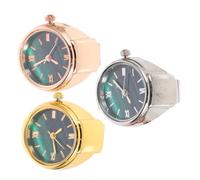 NUSITOU Orologio ad Anello Mini Creativo per Dito, Set da 3 Pezzi | Acciaio Inossidabile e Vetro, Stile Moderno Decorativo, Comodo da Indossare, Non Facile da Rompere