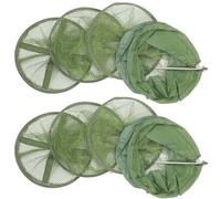 NUSITOU Rete Trappola Pieghevole per Pesca 2 Pezzi in Nylon e Tessuto Verde, Compatta e Facile da Usare, per Cattura Gamberi e Piccoli Pesci in Acqua Dolce