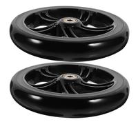 NUSITOU Ruote per skateboard e monopattino in PU nero da 175 mm, 2 pezzi, rotelle per veicoli elettrici con scorrimento fluido per riding e skating