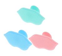 NUSITOU Scrubber Viso in Silicone 3 Pezzi Rosa Blu Verde per Pulizia del Viso Profonda e Doppia Detersione per Routine di Bellezza