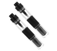 NUSITOU Set 2 Pezzi Pennelli Make Up da Viaggio con Dispenser a Pressione, Pennello Fondotinta e Pennello Cipria in Plastica con Fibre Artificiali, Design Elegante per Trucco On The Go