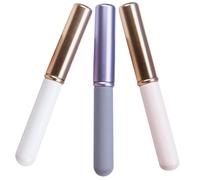 NUSITOU Set 3 Pennelli Labbra Portatili in Fibra e Alluminio Design Ergonomico per Donna, Applicatori Rossetto Manico Confortevole e Colori Assortiti per Trucco Preciso