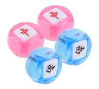 NUSITOU Set 4 Dadi da Gioco per Mahjong in Plastica Indicatore Direzione Vento, Design Rotondo Liscio e Colorato, Accessori Portatili per Mahjong Cinese e Americano