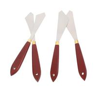 NUSITOU Set 4pezzi Raschietti per Pittura in Acciaio Inossidabile Manico Ergonomico in Legno, Spatole Portatili per Acrilico e Olio per Principianti e Studenti