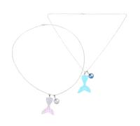NUSITOU Set di 2 Collane Ciondolo Coda di Sirena in Resina e Plastico, Design Sfumato e Romantico, per Spiaggia e Matrimoni, Accessori Gioielli Donna